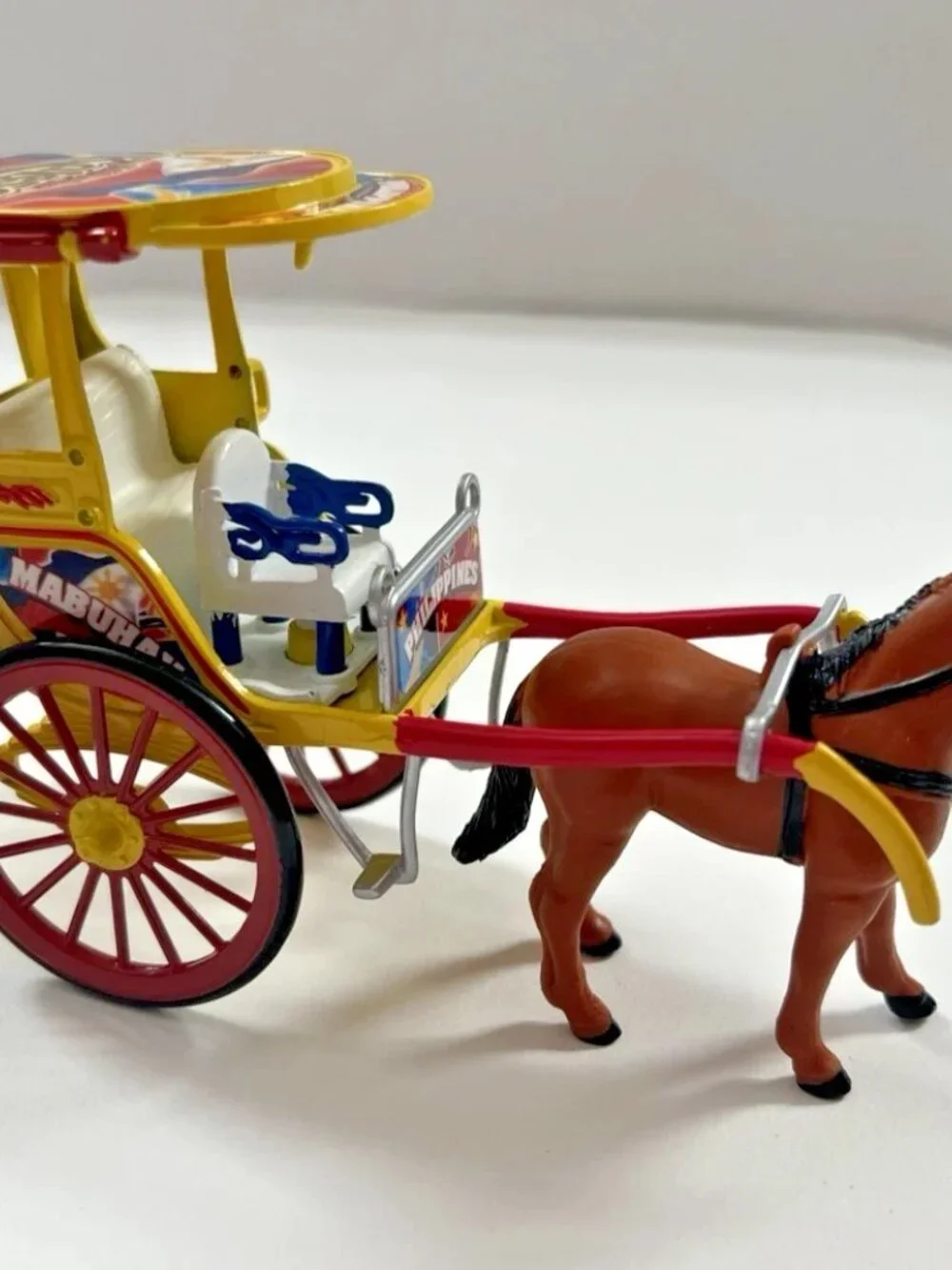 NEW Horse Drawn Carriage Miniature Decor - Philippine Kalesa - Yellow